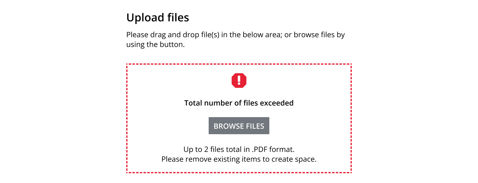 File upload with a group error mesage.